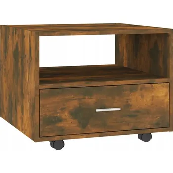 Konferenční stolek Kávový stolek kouřový dub 55 x 55 x 40 cm s otočnými kolečky