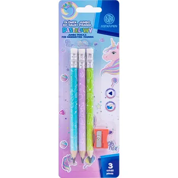 Grafitová tužka Tužky na učení psaní pastelové HB Jumbo ASTRAPEN UNICORN jednorožec