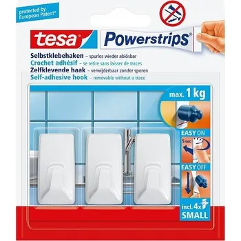 Věšák TESA 57072-00000 Věšák do interiéru, háček na ručníky, bílý, 3 ks