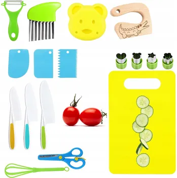 Kuchyňský nůž Sada Bezpečných Nožů a Kuchyňských Pomůcek pro Krájení pro Děti