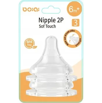 dudlíky Silikonový Dudlík na láhve Boa Nipple 2P Step 3 Soft, 2 ks