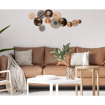 Obraz ASIR Kovová nástěnná dekorace MĚDĚNÉ BUBLINY 90 cm