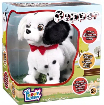 Hračka pro nejmenší Interaktivní štěně dalmatin TM Toys bílé se zvukem a pohybem