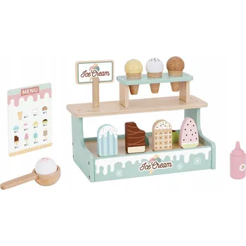 Dřevěná hračka Tooky Toy Dřevěná zmrzlinárna stánek se zmrzlinou | TJ119