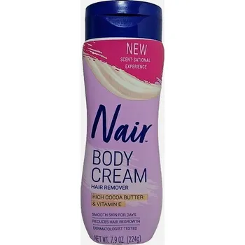 Jemný depilační krém na tělo s kakaovým máslem a vitamínem E Nair 224 g