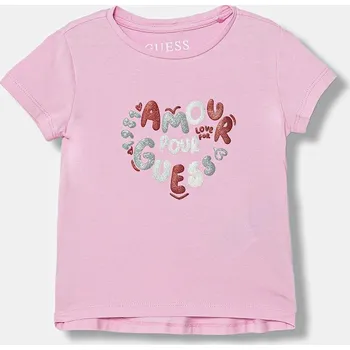 Dětská móda Dětské tričko Guess K6RI02.K6YW4.PPY2 růžová 30X, vel. 105-112