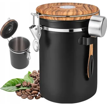 Dóza na potraviny VAKUOVÁ HERMETICKÁ NÁDOBA / DÓZA NA KÁVU, ČAJ S VÝDECHOVÝM VENTILEM