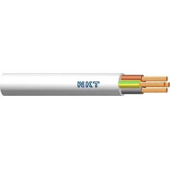 elektrický kabel Kabel H05VV-F OWY 4x1,5 bílý kulatý ohebný 300/500V NKT