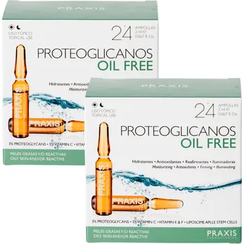 Pleťové sérum Praxis Duo bezolejových ampulí pro mastnou a smíšenou pleť – Oil Free 2 x 24 ks Duo Proteoglycans Oil Free 2x24