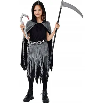 Karnevalový kostým Kostým na Halloween pro děti Sada s kosou Velikost M 7-8 let