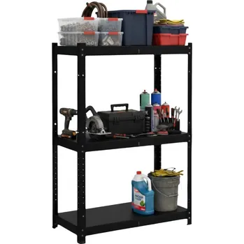Dílenský regál Lakovaný celokovový regál Mamutex Standard 1000x800x400 mm – 3 police, nosnost 360 kg, černý