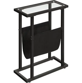 Konferenční stolek Odkládací stolek Fido 40 cm černý/čirý