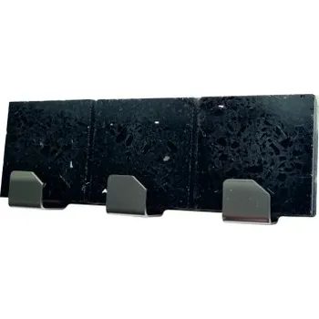 Věšák Háček samolepící QF typ 27 S2, nerez, kámen černý, LUXURY EDITION, 1ks