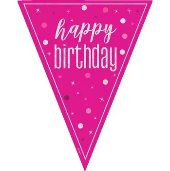 Vlaječková girlanda Glitz růžová