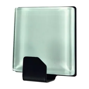 Háček samolepící QF typ 26 G1, černý + bílé sklo, BLACK LINE, 1ks