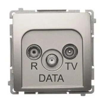 Elektrická zásuvka Anténní zásuvka nástěnná Kontakt-simon stříbrná