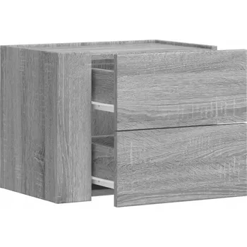 Komoda Noční nástěnná skříňka se zásuvkami, šedý dub sonoma, 45x30x35 cm