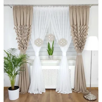 Uchycení záclony a závěsu Fliying Sada závěsů se záclonami LILA 400x250 cm, bílá/béžová II