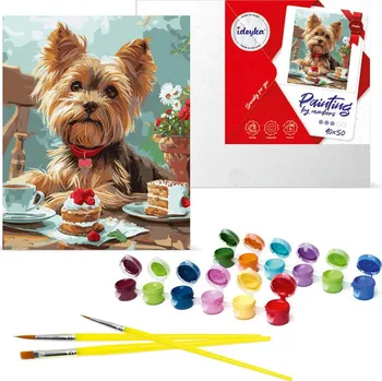 Malování podle čísel – Odpolední čaj s yorkšírem 40 x 50 cm