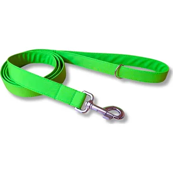 Vodítko pro psa Softshellové vodítko pro střední plemena - SVĚTLE ZELENÁ, 20 mm, 1 m, Vypouštěcí karabina 62 mm - pro střední plemena - pochromováno