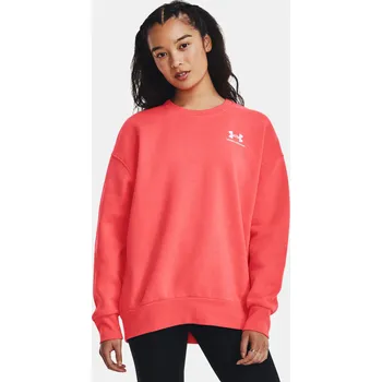 Dámské oblečení Dámská mikina Under Armour Essential Flc OS Crew 1379475-690 Červená LG
