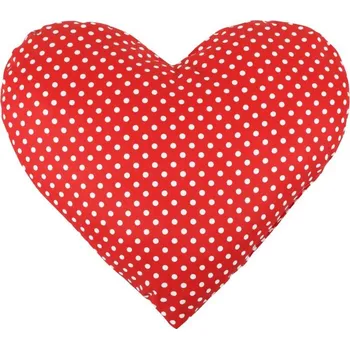 Polštář Polštář SRDCE - 42x48 cm puntík - červená