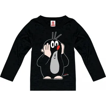 Dětské tričko s dlouhým rukávem Krteček Oh Oh! černé