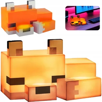 Lampička NOČNÍ LAMPA LAMPIČKA PRO DĚTI MINECRAFT CREEPER LIŠKA ARKTICKÁ