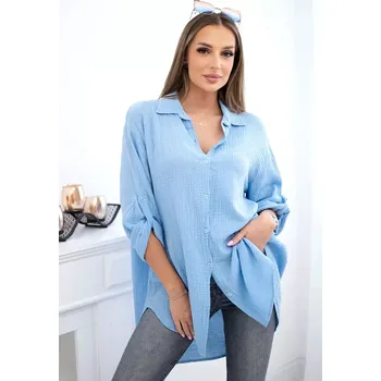 Dámská košile Bavlněná mušelínová košile modrý UNI