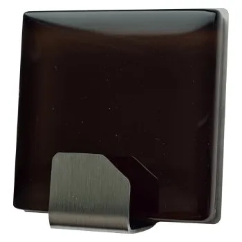 Držák na ručník Háček samolepící QF typ 26 G5, nerez, sklo hnědé, LUXURY EDITION, 1ks