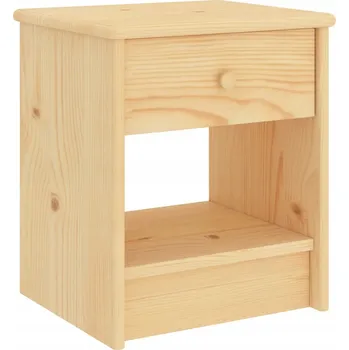 Noční stolek Dřevěný noční stolek z borovice, přírodní, 35 x 30 x 40 cm