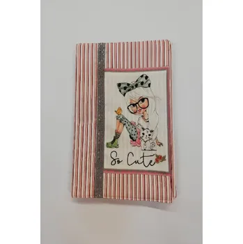 Obal na knihu nebo diář - 15,5 x 21,5 cm - holčička s puntíkatou mašlí