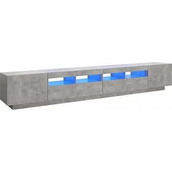 Televizní stolek TV stolek s RGB LED osvětlením, šedá betonu, 260 x 35 x 40 cm