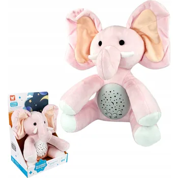 plyšák Interaktivní plyšová hračka click4TOYS Slůně růžový, zvukový s projektorem