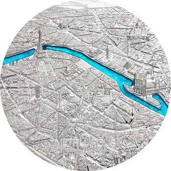 Sběratelství Exkluzivní stříbrná mince Tiffany Art Metropolis - Paris (Paříž) 3 Oz 2021 Ultra High Relief PROOF - (1.)