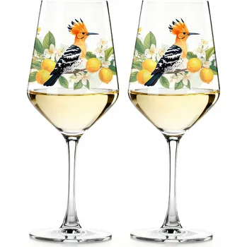 Sklenice Sada 2 Sklenic na Bílé Víno 470ml DUDKI Ptáci Dárek Myčka