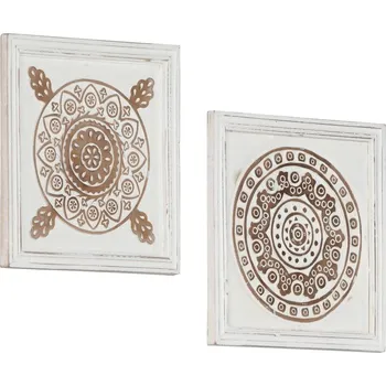 Stavebniny vidaXL Ručně vyřezávané nástěnné panely 2 ks MDF 40 x 40 x 1,5 cm [321659]