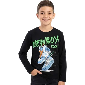 CHLAPECKÉ TRIČKO S OBRÁZKEM S DLOUHÝ RUKÁV NOVINKA Barva: Černá, Velikost: 164