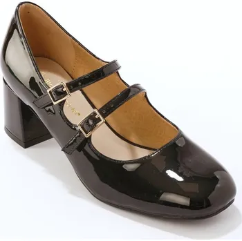 Lakované polobotky na podpatku černá 41