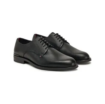 Pánské polobotky Polobotky Tommy Hilfiger Core Hilfiger Leather Shoe FM0FM05375 Černá 46