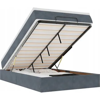 Matrace Otoman s matrací 203x120x23,5 cm, tmavě šedá, matrace 120x200x20 cm, bílá