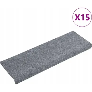 Nášlap na schod Světle šedé rohože na schody 65 x 21 x 4 cm, 15 kusů, polypropylen