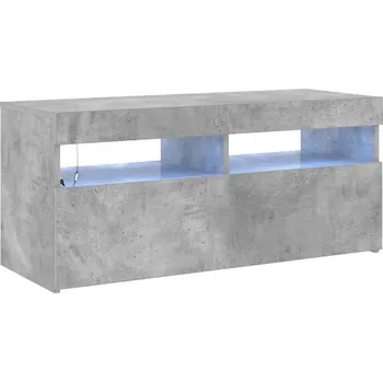 Televizní stolek TV stolek s RGB LED osvětlením, šedá betonu, 90 x 35 x 40 cm
