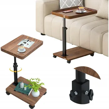 Konferenční stolek STOLEK POD NOTEBOOK NA KOLEČKÁCH MOBILNÍ NASTAVITELNÝ K SEDAČCE I DO POSTELE ČERNÝ