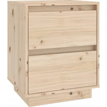 Noční stolek Dřevěný noční stolek z borovice, 40 x 35 x 50 cm, neošetřený