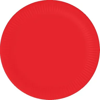 Talíř Červené papírové talíře 18 cm, párty sada, 6 ks Congee