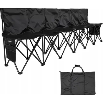 Zahradní lavice VEVOR Skládací kempingová lavice černá pro 6 osob, tkanina Oxford 600D