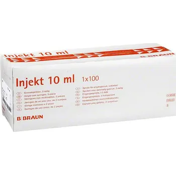 Injekční stříkačka Stříkačka INJEKT 2-dílná 10ml LE oranžová sterilní 100ks