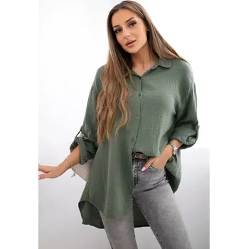 Dámská košile Bavlněná mušelínová košile khaki UNI