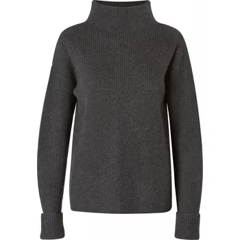 Dámský svetr Kašmírový oversize rolák tmavě šedý UNI / Šedá / Kašmír